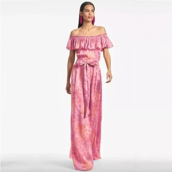 NWT SACHIN + BABI Dress Nikki Pink Off Shoulder Maxi Long Casual Resort 8 - Picture 1 of 10